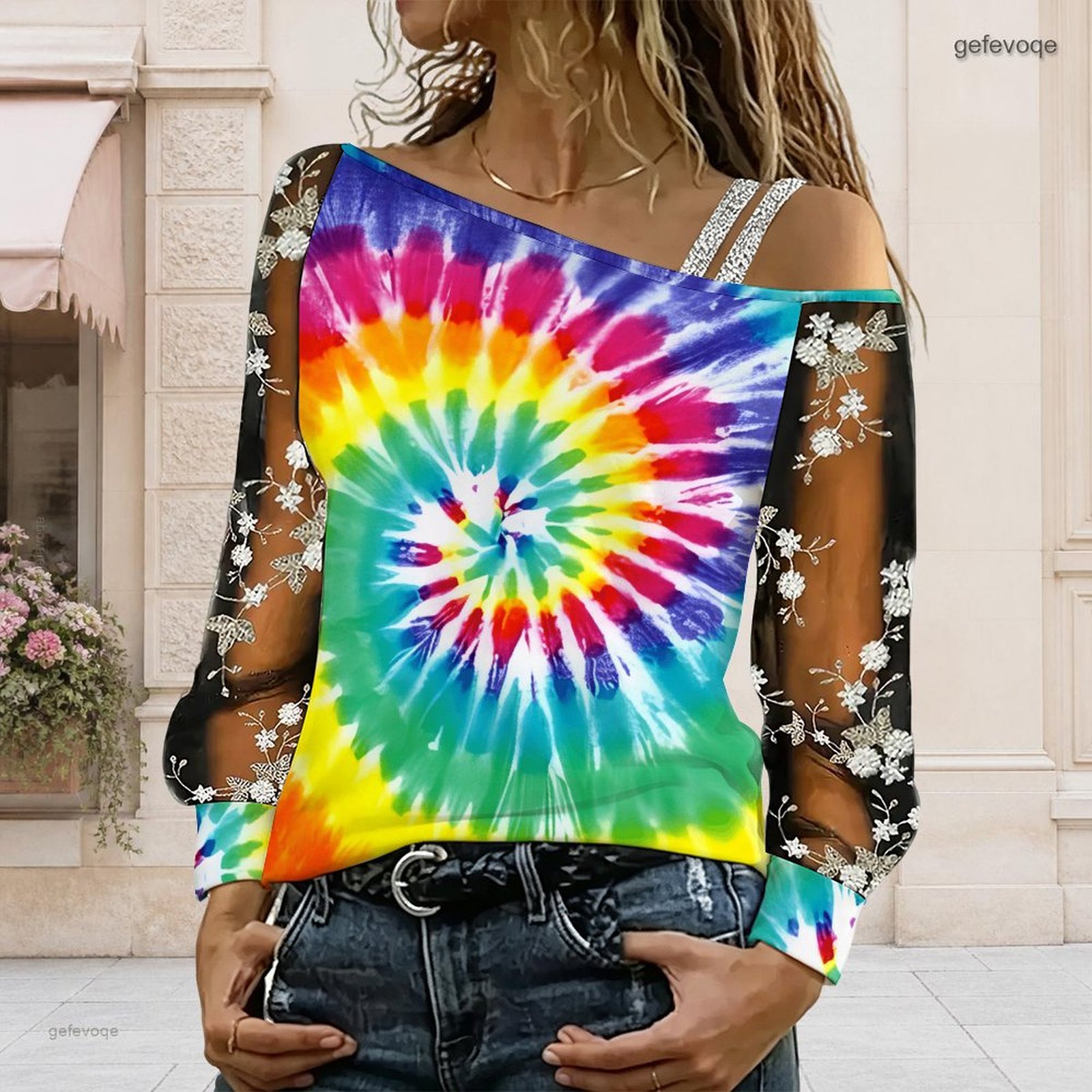 Blouse Off Shoulder - Camicetta da donna a spalla scoperta,