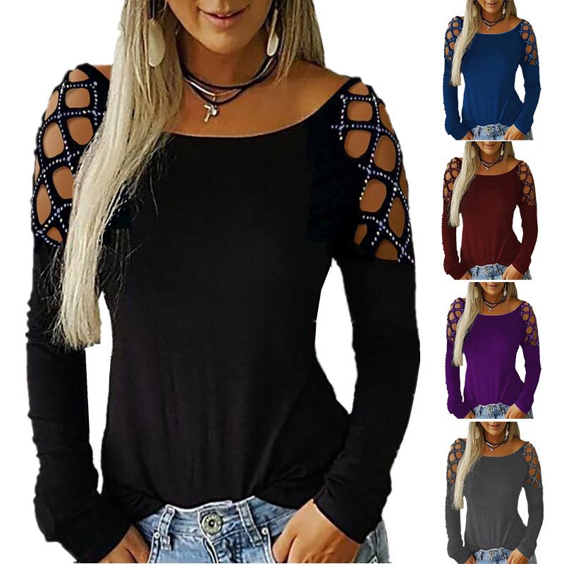 Blouse Off Shoulder - Maglietta da donna a maniche lunghe
